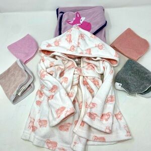 Baby Bathrobe and Washcloth Bundle